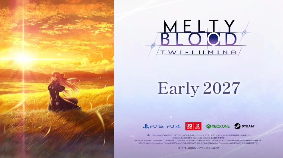 MELTY BLOOD TWI-LUMINA promotional artwork announcing its 2027 release